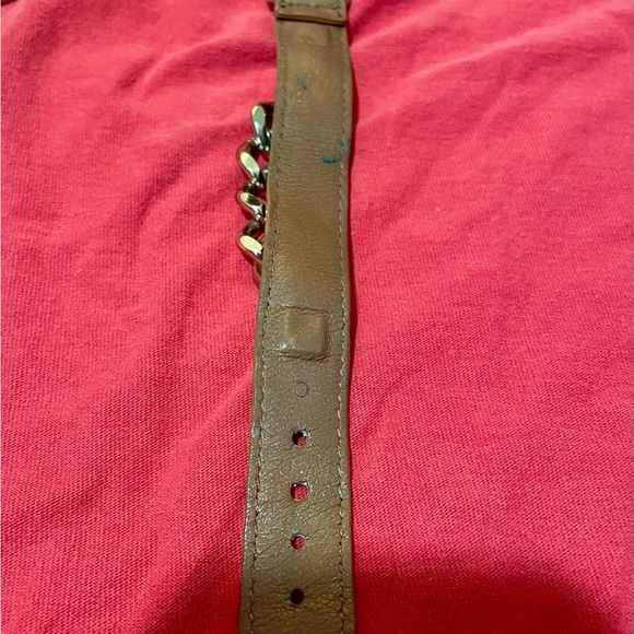 2 of Brown Leather and Gold Chain Womens Belt bracelet - Picture 9 of 16